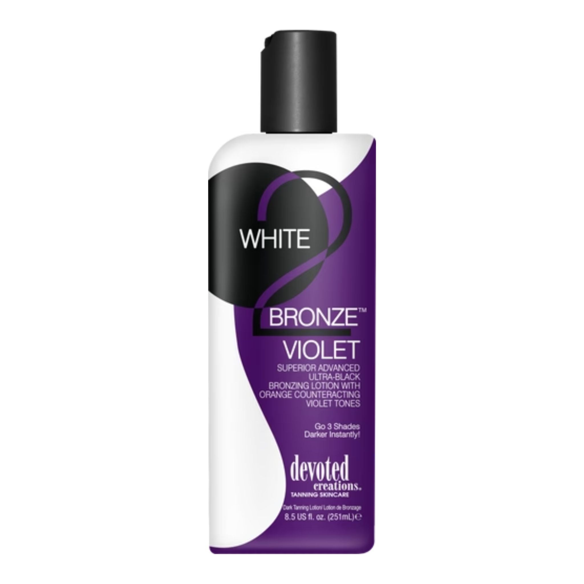 Devoted Creations White 2 Bronze Violet Ultra-Black Bronzing Lotion Tanning Lotion