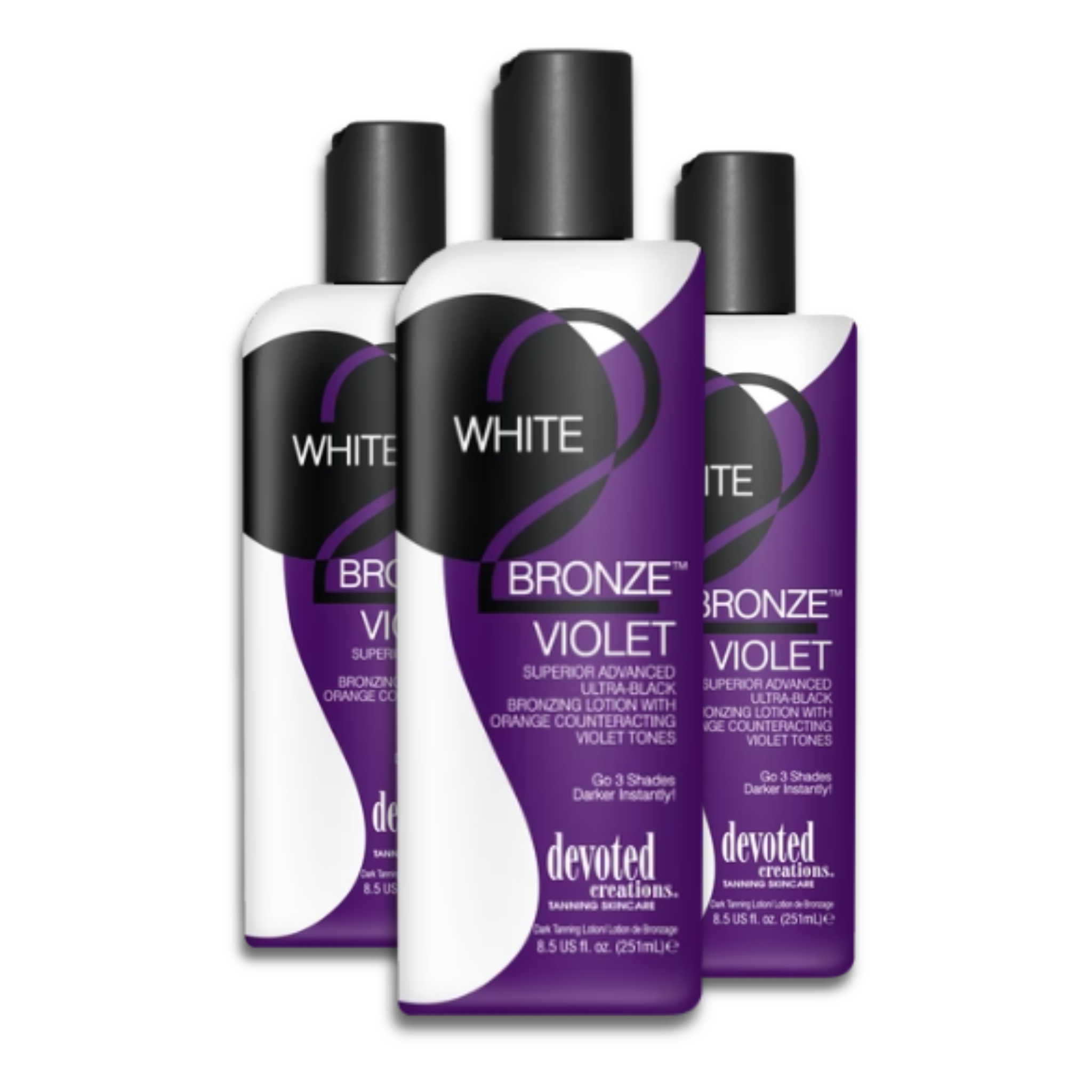 Devoted Creations White 2 Bronze Violet Ultra-Black Bronzing Lotion Discount Packs