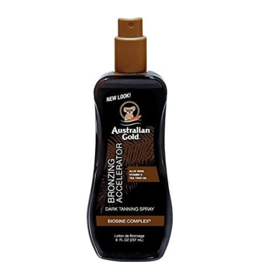 Australian Gold Dark Tanning Accelerator Spray Gel with Bronzer 237ml Bottle