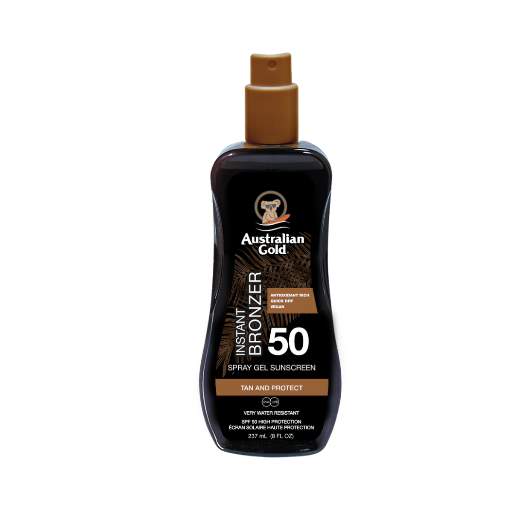 Australian Gold SPF 50 Spray Gel with Bronzer 237ml Bottle