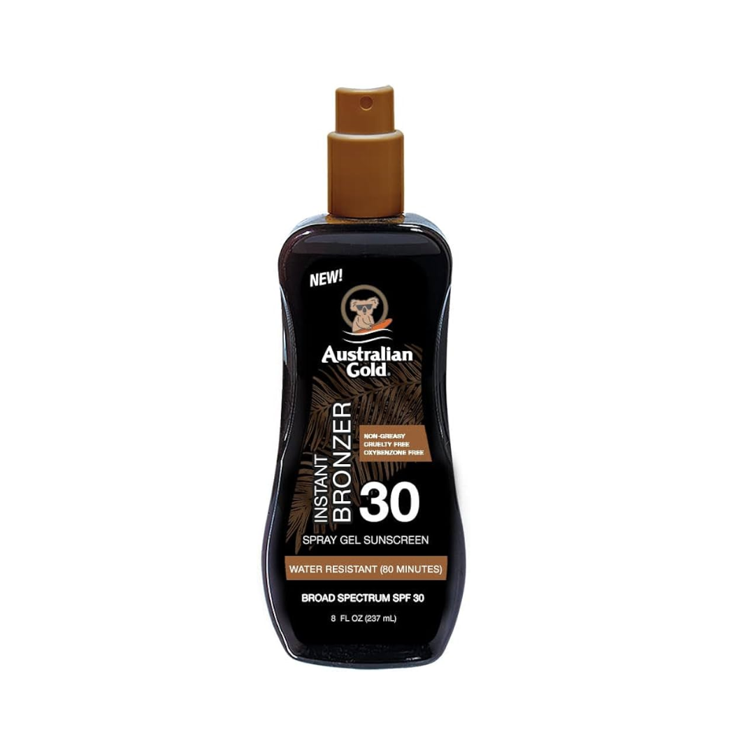 Australian Gold SPF 30 Spray Gel with Bronzer 237ml Bottle